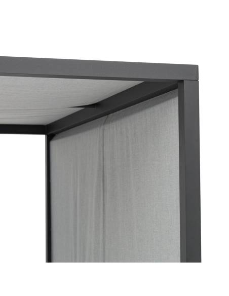 Lit balinais EDNA en aluminium et tissu nautique anthracite