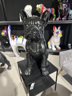 Statue bulldog noir