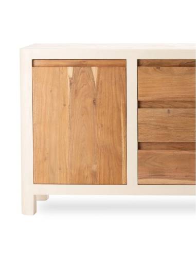 Buffet bois et blanc COMINO