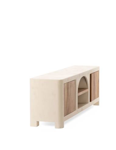 Meuble TV bois et blanc COMINO