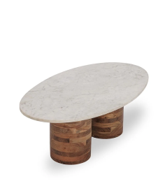 Table basse marbre et bois MADINA