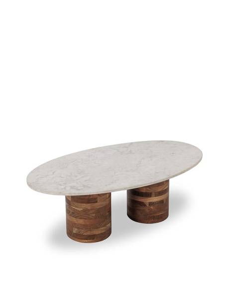 Table basse marbre et bois MADINA