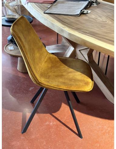 Chaise velours pied noir OSTENDE