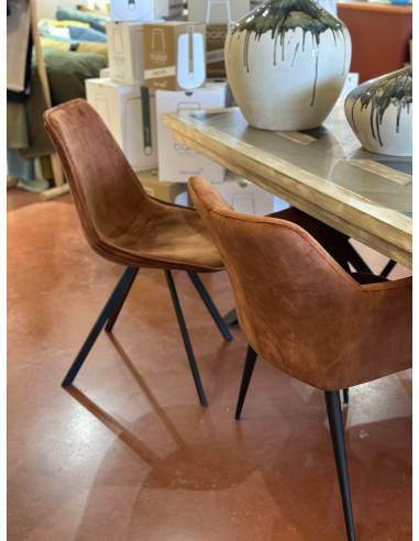 Chaise velours pied noir OSTENDE