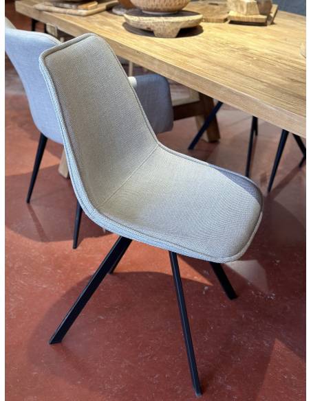 Chaise tissu pied noir OSTENDE
