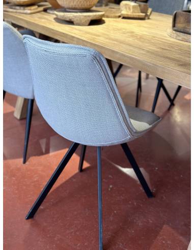 Chaise tissu pied noir OSTENDE