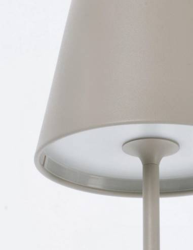 Lampe rechargeable en métal ETNA taupe