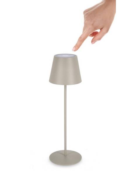 Lampe rechargeable en métal ETNA taupe