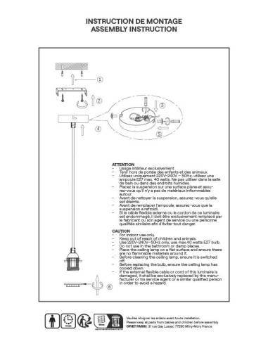 Suspension douille cable tissé blanc beige rosace
