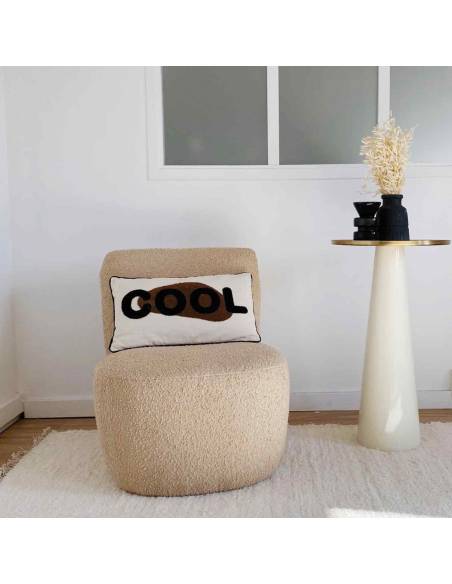 Fauteuil EVE bouclette beige