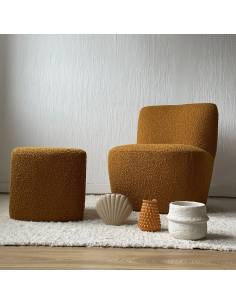 Fauteuil EVE bouclette ocre