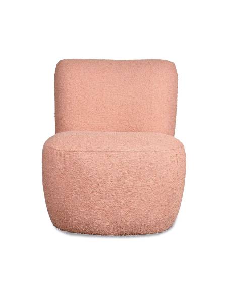 Fauteuil EVE bouclette rose poudré