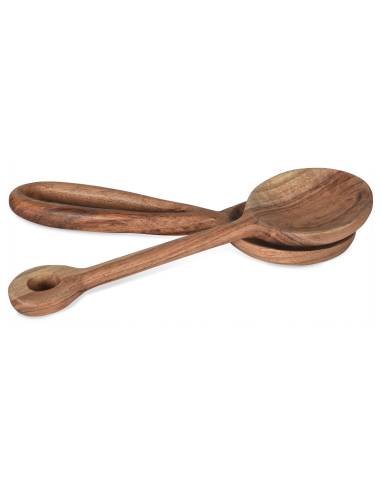 Couverts à salade bois martelé