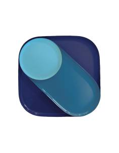 Set de 3 plateaux émaillé bleu