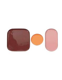 Set de 3 plateaux émaillé orange 2