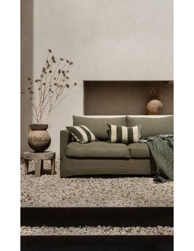 Housse de coussin en lin et velours BRISBANE Harmony - Haomy
