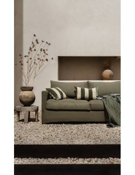 Housse de coussin en lin et velours BRISBANE Harmony - Haomy