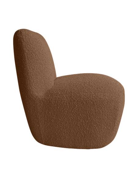 Fauteuil EVE bouclette marron | La Madeleine Déco