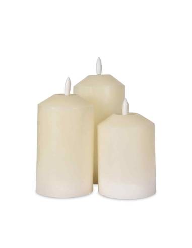 Set de 3 bougies LED ivoire