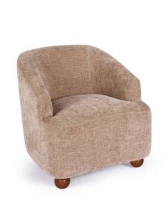 Fauteuil en tissu DAKOTA pieds ronds