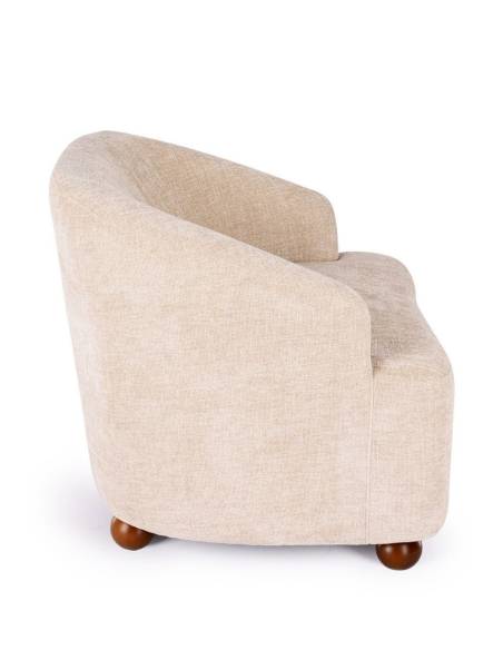 Fauteuil en tissu DAKOTA pieds ronds