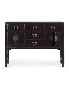 Console 4 volets 5 tiroirs JINAN noire
