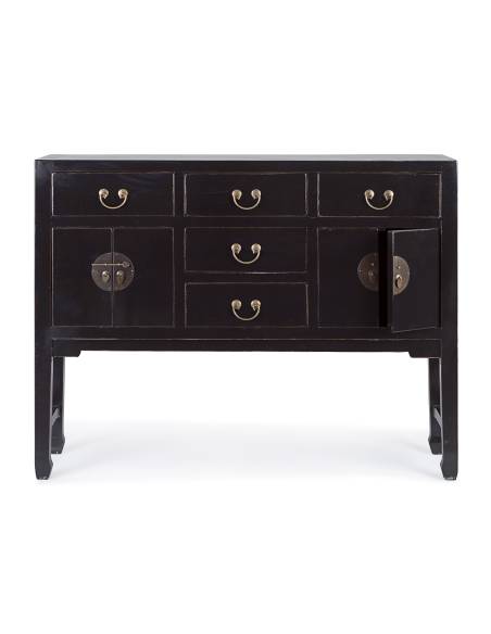 Console 4 volets 5 tiroirs JINAN noire