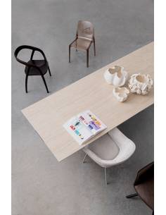 Table extensible en travertin et noyer MAIKKI 2
