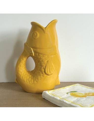 Vase pichet en céramique POISSON safran