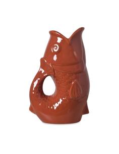 Vase pichet en céramique POISSON terracotta | La Madeleine Déco