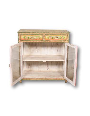 Buffet vitré à motifs floraux – Alliez beauté et fonctionnalité