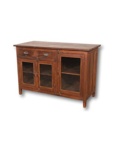 Bahut en bois 3 tiroirs et 2 portes - Rangement pratique et élégant