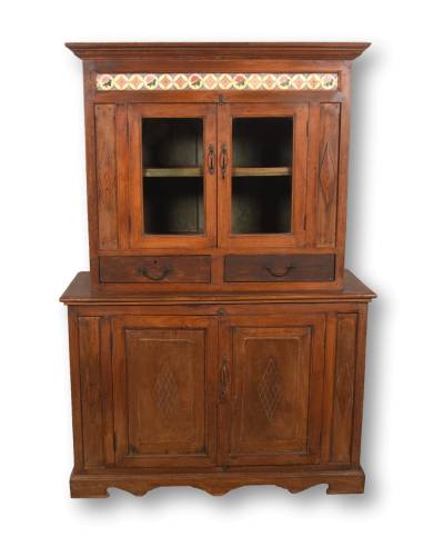 Vaisselier bois 2 portes vitrées et 2 pleines – Élégant et pratique