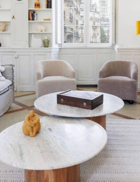 Duo de tables basses en marbre LEONE