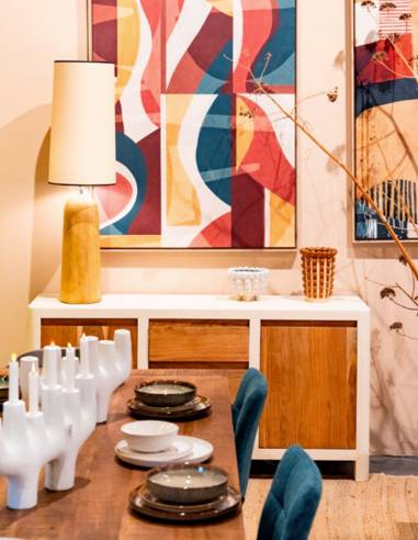 Buffet bois et blanc COMINO