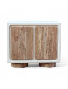 Commode imitation béton et bois d’acacia RHENEE 2