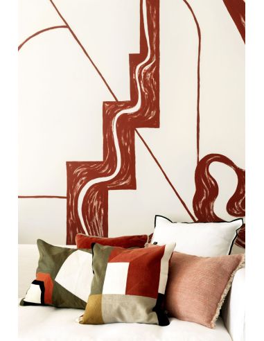 Housse de coussin en coton brodé TAMBA Harmony - Haomy