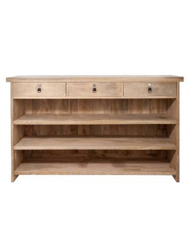 Bar en bois 3 tiroirs et 3 étagères