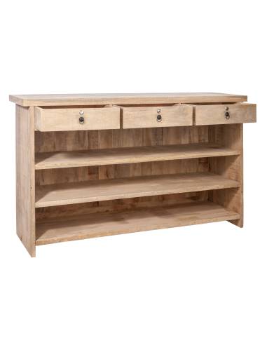 Bar en bois 3 tiroirs et 3 étagères