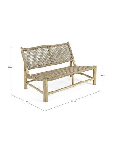 Salon de jardin en teck tressé LAMPOK