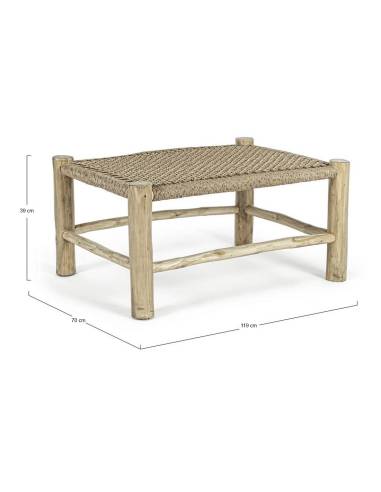 Salon de jardin en teck tressé LAMPOK