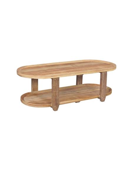 Table basse arrondie acacia | La Madeleine Déco