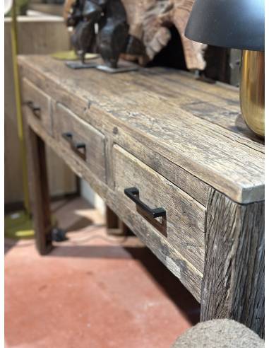 Console bois 3 tiroirs | La Madeleine Déco