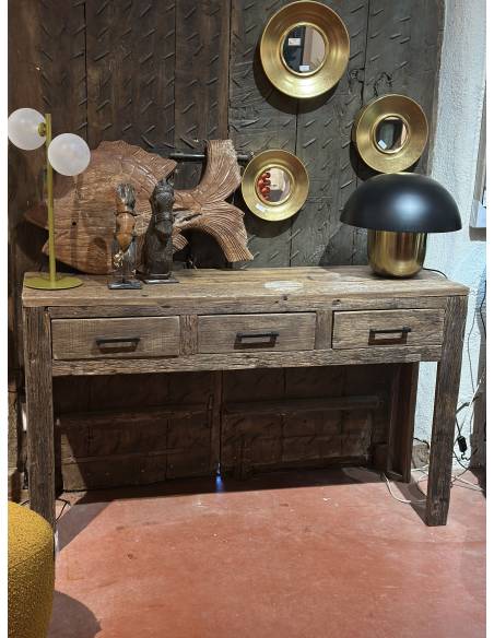Console bois 3 tiroirs | La Madeleine Déco