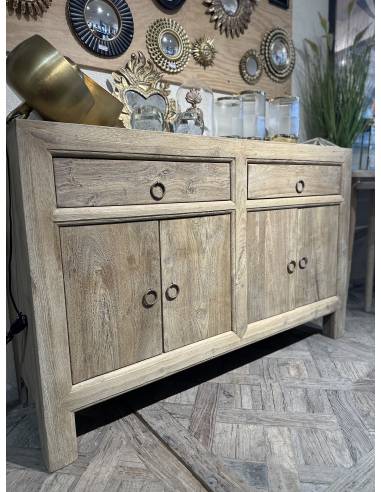 Buffet bois 4 portes 2 tiroirs | La Madeleine Déco