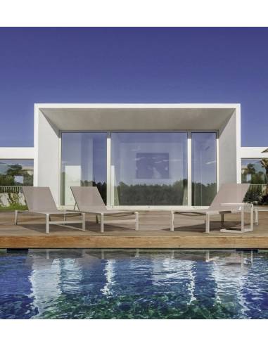 Bain de soleil aluminium KONNOR sable | La Madeleine Déco