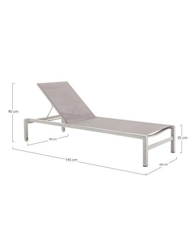 Bain de soleil aluminium KONNOR sable | La Madeleine Déco