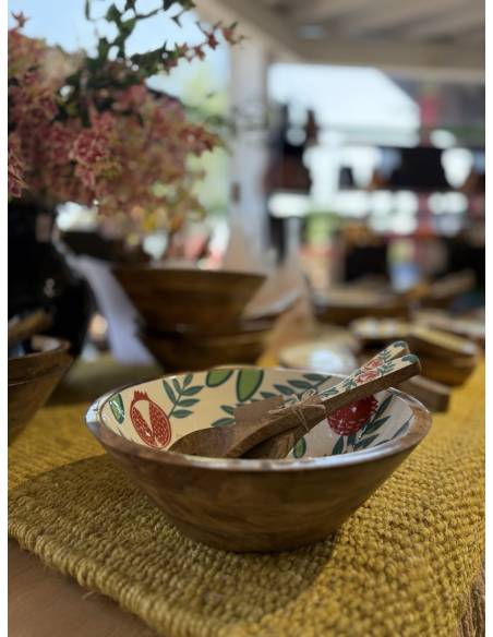 Saladier en manguier Grenades | La Madeleine Deco