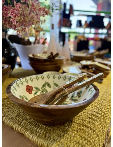 Saladier en manguier Branches | La Madeleine Deco