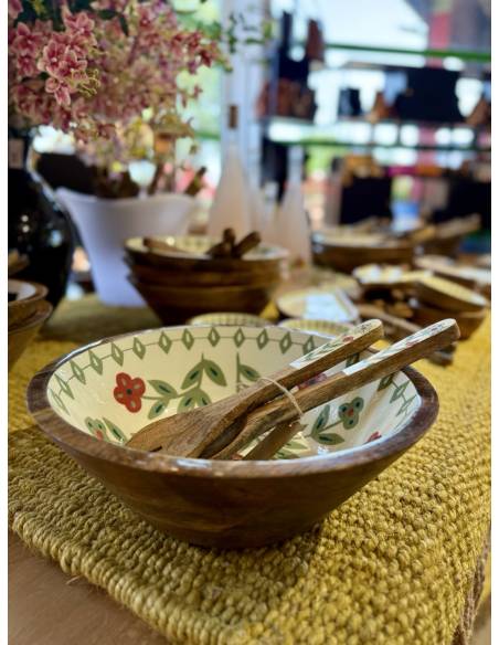 Saladier en manguier Branches | La Madeleine Deco